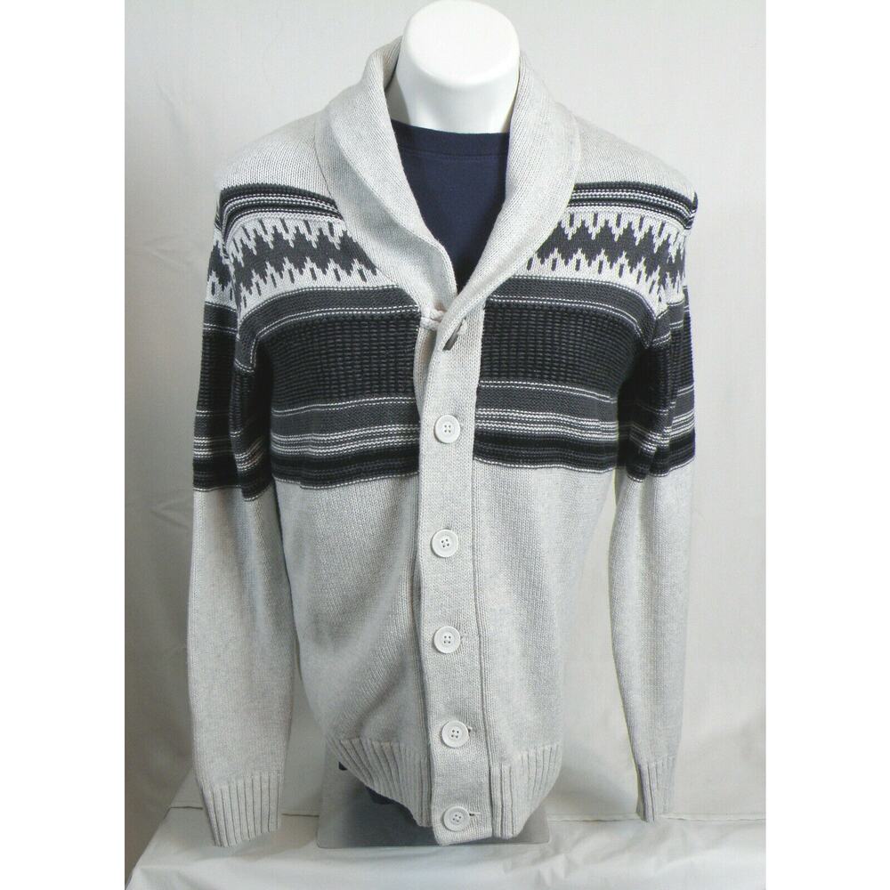 Retrofit Brand County Geometric Button Front Cardigan Sweater Men Size S Small
